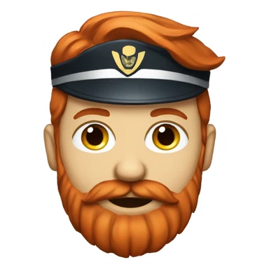 Red haired airplane pilot with red beard  sticker