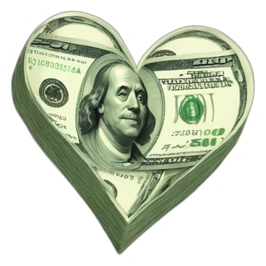 heart mixed with cash sticker