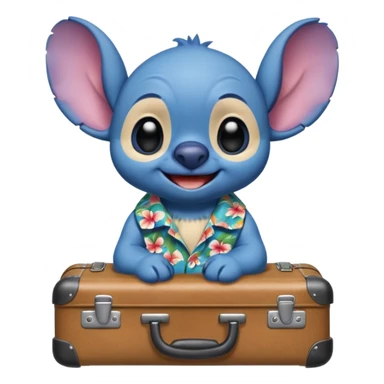 Stitch with a suitcase sticker