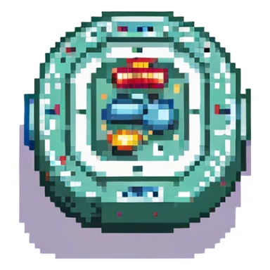 pill with 8-bit design elements sticker