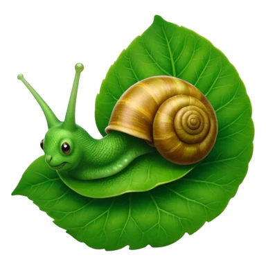 Snail with Long hair on leaf sticker