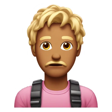 Irritated emoji with pink background sticker