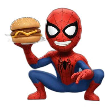Spider man qui mange un Mcdo sticker