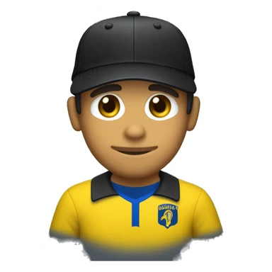 chico con gorro de lana y de color negro y camisa de la boca juniors y color de piel amarilla  sticker