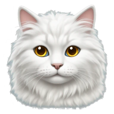 fluffy white comfy cat sticker