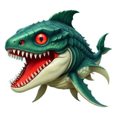 Leviathan – Massive scaled beast with glowing eyes. sticker