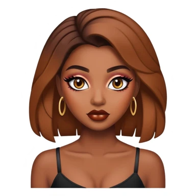 pretty brown skin baddie with makeup sticker