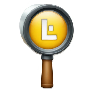 The letter L under a magnifier sticker