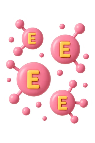 EMOJI STILE IPHONE 3D DI particelle di ormoni estrogeni che fluttuano in aria sticker