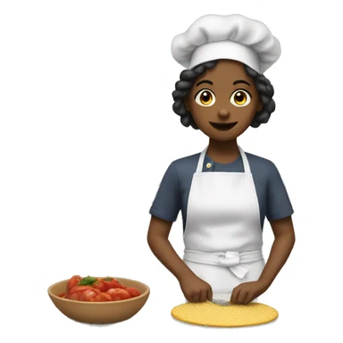 The girl cooks food for him sticker