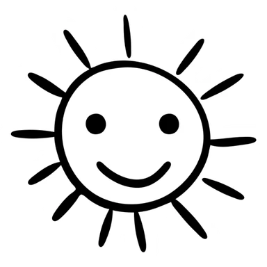 smiling sun sticker