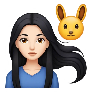 Femme cheveux long noir yeux marrons sticker