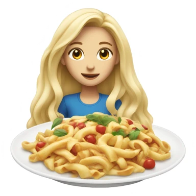 Blonde girl eating sticker