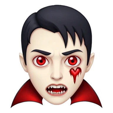 Broken heart vampire sticker