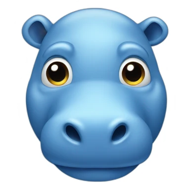 Blue hippo face sticker