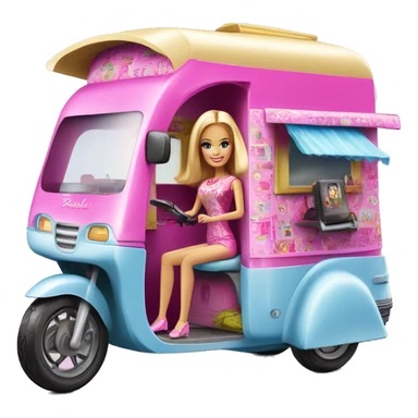 Barbie dream house Caravan motorbike tuk tuk  sticker