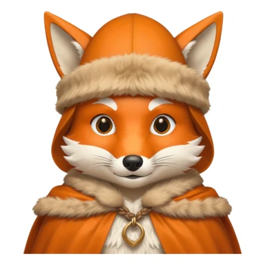 Fox wearing viking hat and fur cape sticker