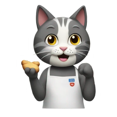 Cat baking cookies sticker