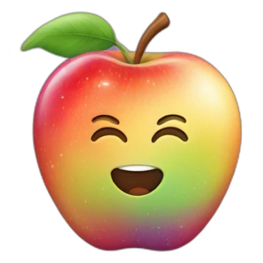 Grosse pomme avec toutes les couleurs de l'arc en ciel sticker