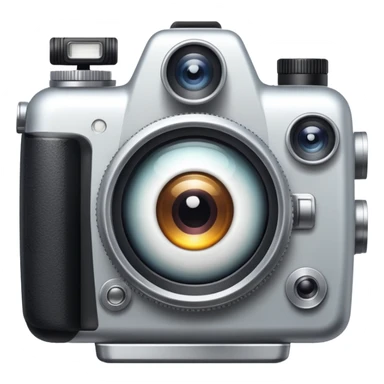 camera with an eye in the lens sticker