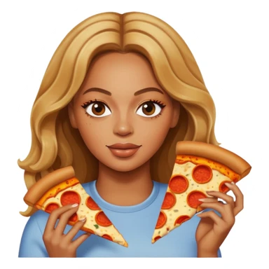 Beyoncé eating a pizza sticker