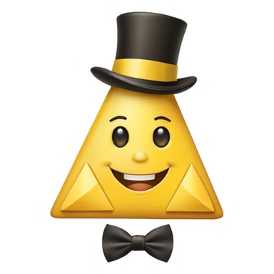 Bill Cipher from Gravity Falls, yellow triangle with top hat and bow tie sticker