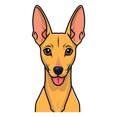 An Egyptian pharaoh hound with its tongue out sticker