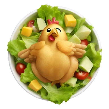 Chicken pieces in salad sticker