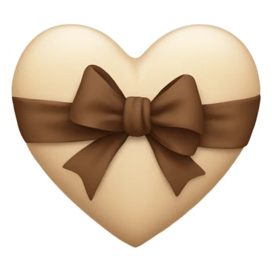 Beige coloured heart with a brown bow sticker