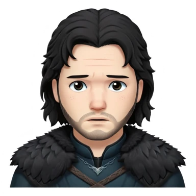 Jon Snow Sad from Games of throne character face only younger sticker