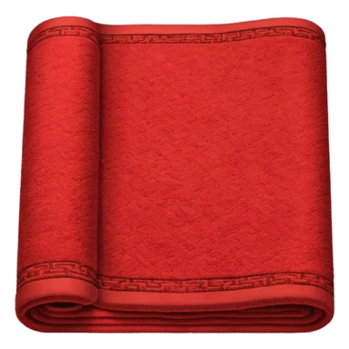  A full red rug, rolled up, once sticker