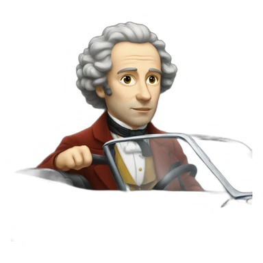 pushkin driving a cool car sticker