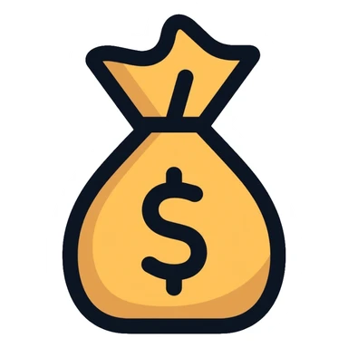 money bag with dollar sign sticker