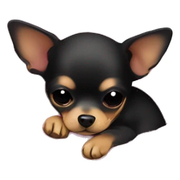 black & tan chihuahua puppy sleeping with a pink blanket  sticker
