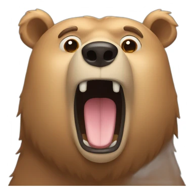 bear face snorting out nostrils  sticker