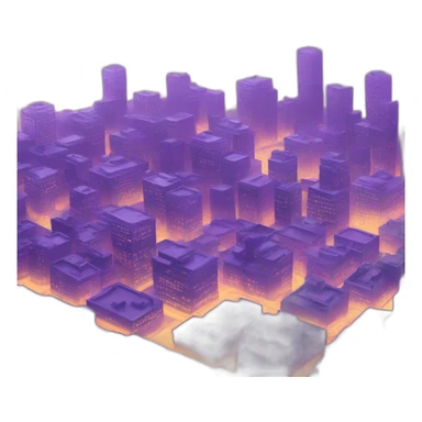 A city made in purple cristal sticker