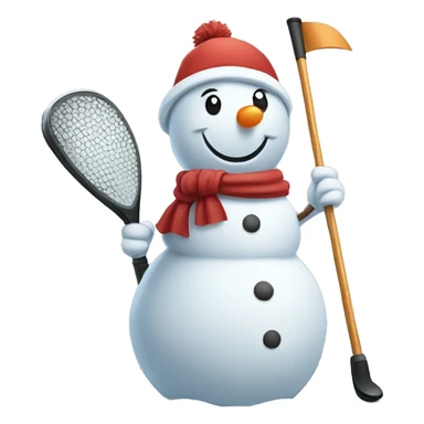 Snowman holding golf club sticker