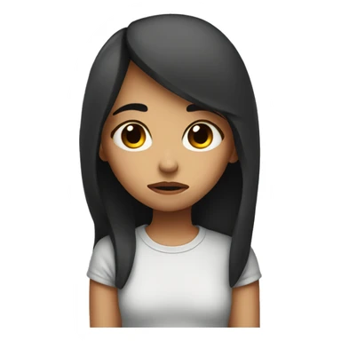 sad girl with heart sticker