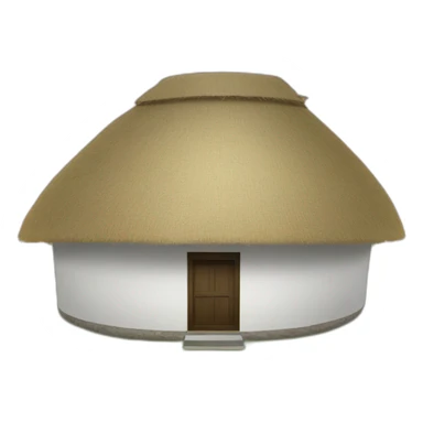 house with a round thatched roof sticker
