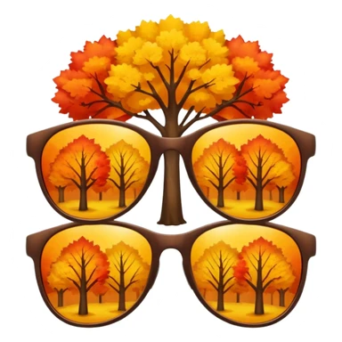 Reflection of autumn trees in sunglasses lens sticker