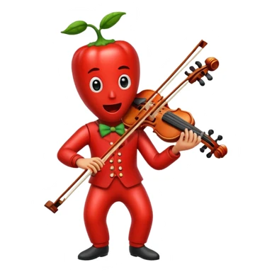 Chili pepper playing the violin sticker