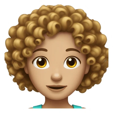 curly hair brunette with fair skin sticker