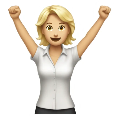 blondie woman celebrating strength posture arms sticker