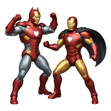 Make batman fighting iron man sticker