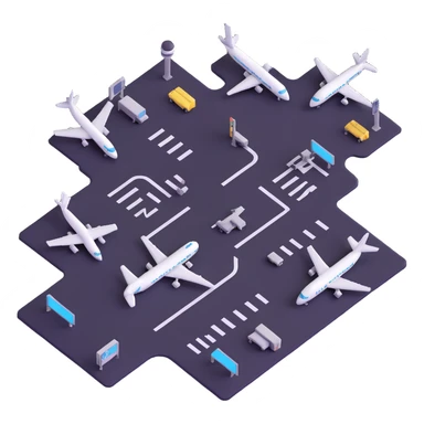 international airport with multiple terminals sticker