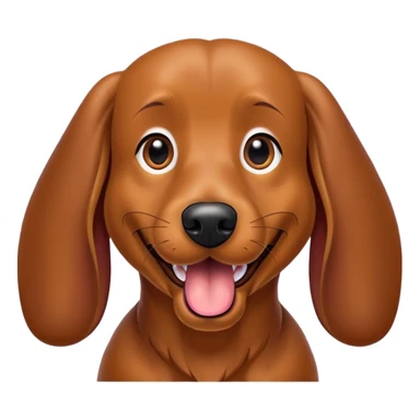 Un chien teckel marron qui tire la langue  sticker