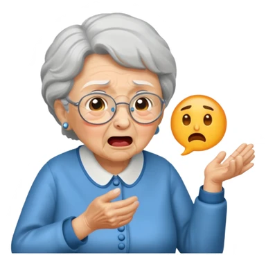 the grandma must be yelling at the boy  sticker