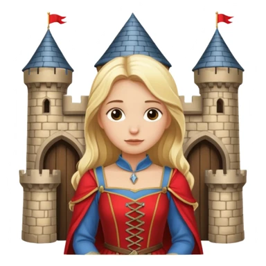 A blonde girl waiting in castle sticker