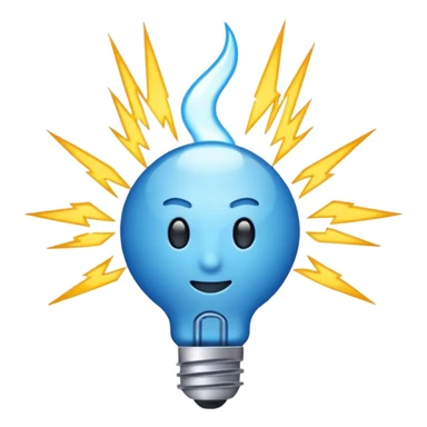 genera un razo de electricida azul sticker