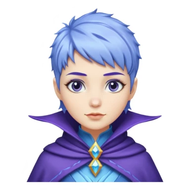 Frost wizard woman short blueviolet hair sticker